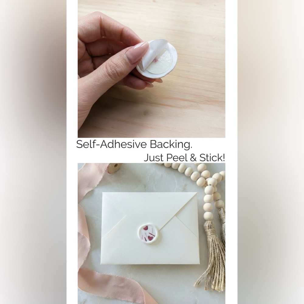 Royal Icing Sprinkle Wax Seals Peel & Stick Faux Icing Valentine Wedding Invite - Picture 8 of 16